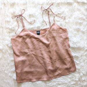 Wild Fable Baby Pink Satin Tie Top Tank Size Medium